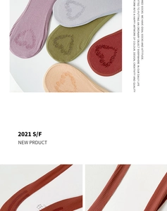 Detail of rose-shaped silicone non-slip heel grip on striped invisible low-cut liner socks