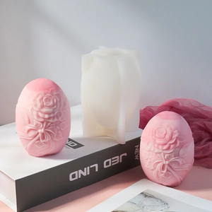 Molde de silicona con forma de huevo de rosa para velas, jabones y chocolates DIY