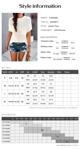 Detailed size guide and material specs for the high neck short sleeve knit sweater