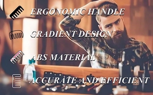 Ergonomic barber fade comb with gradient design in ABS material for accurate hair cutting
