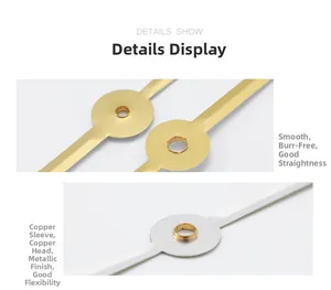 Macro detail of smooth aluminum clock hands with copper sleeves for quartz movements