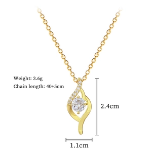 Detailed view of gold plated titanium steel necklace with dimensions and weight specs