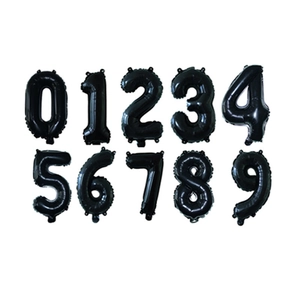 Black 32-inch aluminum foil number balloons set 0-9 for birthday party scene layout