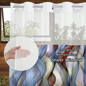 Detail showing semi-sheer fabric texture providing both natural light and privacy