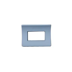 Minimalist light blue matte square hollow hair claw clip for elegant styling