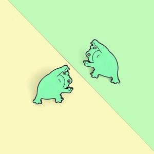 Lot de pins en émail grenouille verte amusants avec geste de grenouille cartoon