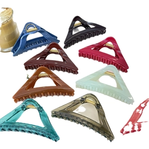 12cm large triangular hair claw clips in multiple colors for a minimalist hair style