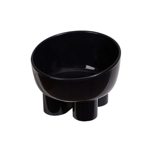 Gamelle noire brillante pour animaux avec design à arc large et trépied robuste