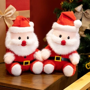 Santa Claus Plush Toy Soft Stuffed Doll Mink Fleece PP Cotton Filling For Christmas Home Decoration Kids Gift