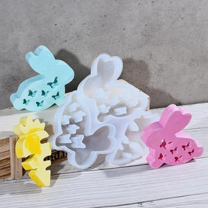 Détail de moules en silicone lapin et carotte pour décorations en résine époxy DIY