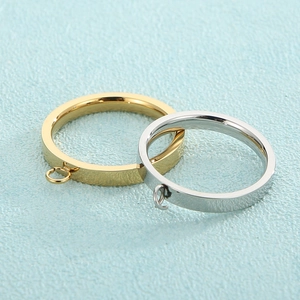 Anneaux de bague DIY en acier inoxydable doré et argenté avec attaches pour bijoux