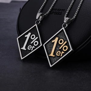 Vintage rautenförmige 1%er Halsketten in Silber und Gold für Herren Streetstyle