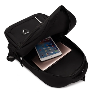 Mochila de negocios negra de gran capacidad con compartimentos para ordenador portátil
