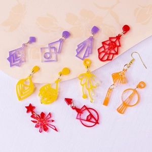 DIY geometric epoxy resin earring silicone molds with colorful acrylic jewelry pendants