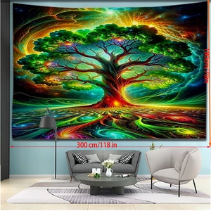 Ταπισερί Δέντρο της Ζωής 300x180cm με κοσμικά χρώματα για διακόσμηση τοίχου