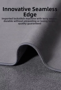 Macro shot of thick microfiber car towel showing seamless edges and dense loop weave