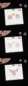 Three-pack set of decorative face and body jewels featuring rhinestone patterns for festivals