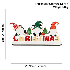 Detailed size and weight specs for Christmas wooden gnome tabletop ornament decoration