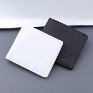 Herren Bifold Geldbörse Saffiano Muster PU Leder Schlank Kurz Kartenhalter Business Minimalist Beutel