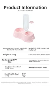 Vue détaillée de l'abreuvoir automatique rose 500ml et gamelle en matériau PP résistant