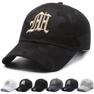 Baseball Cap Camouflage Pattern 3D Gothic Letter Embroidery Adjustable Cotton Outdoor Sports Sun Hat For Men Women