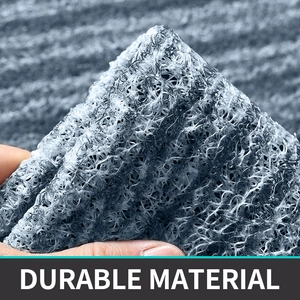 Close-up of flexible gray PVC mesh material showing durable texture and non-slip quality