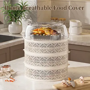 Multi-layer Food Cover Stackable Breathable Mesh Dish Shield Dustproof Mosquito Proof Plastic For Dining Table Kitchen