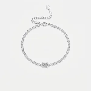 925 Sterling Silver Moissanite Magic Cube Bracelet Sparkling Zirconia Inlaid Tennis Chain Bracelet Adjustable Women Jewelry