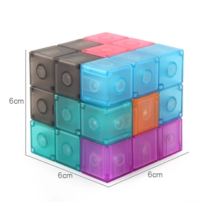 Translucent magnetic building blocks magic cube for kids 6x6x6cm educational 3D puzzle toy