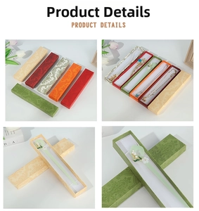 Detailed view of jacquard jewelry boxes in various colors for necklaces and hairpins