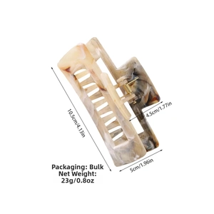 Detailed size chart showing 10.5cm large tortoise shell acetate hair claw clip dimensions