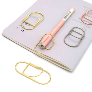 Metal Pen Clip Large Paper Clip Bookmark Holder For Notebook Planner Minimalist Electroplated Carbon Steel Office Accessory