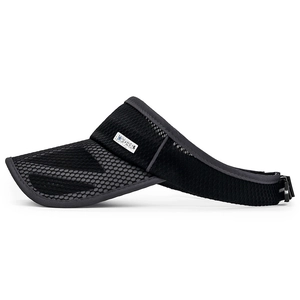 Black mesh sun visor with long grey brim for outdoor sports and UV protection