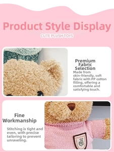 Detail showing the skin-friendly soft plush fabric and PP cotton filling of the teddy bear
