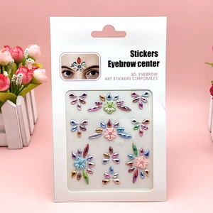 3D colorful rhinestone face gems with butterfly flower patterns for eye makeup art
