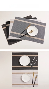 Detail von nordischen gewebten PVC-Platzsets mit wasserfester und hitzebeständiger Textur