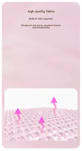 Détail du tissu en polyester rose coupe-vent avec texture thermique et haute respirabilité