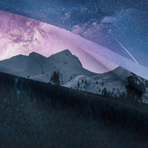 Bohemian tapestry featuring snowy mountains and starry sky print on soft fabric