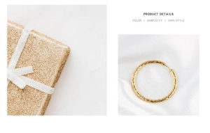 Detailed view of textured golden hoop earrings next to an elegant glittery gift box