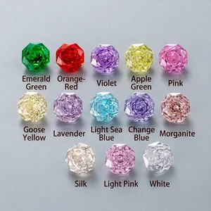Octagonal Rose Cut Loose Cubic Zirconia Stones Multifaceted Colorful Zircon For DIY Earring Stud Jewelry Making Craft