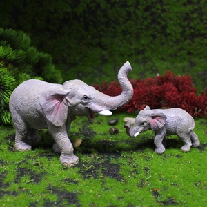Elephant Figurines Mother And Baby Statue Realistic Resin Animal Model For Garden Home Desktop Decor Simulation Craft Gift