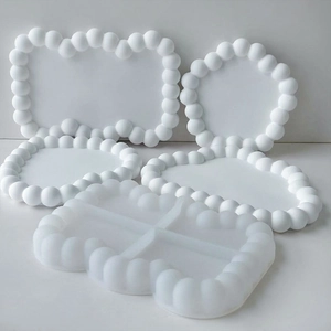 Bubble edge silicone molds for DIY resin coasters in various round and cloud shapes