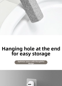 Pumice stone toilet cleaner detail showing the convenient hanging hole for easy storage