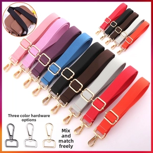 Selection of colorful adjustable nylon straps with gold, silver and gunmetal hardware