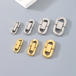 U-shaped stainless steel jewelry clasps in gold and silver finishes for DIY necklace making