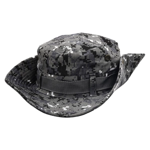 Outdoor digital camouflage boonie hat with wide brim and breathable metal eyelets