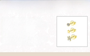 Detailed view of S925 sterling silver stud earrings set featuring cubic zirconia accents
