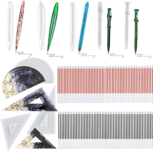 DIY Resin Casting Silicone Mold For Ballpoint Pens And Rulers Stationery Craft Tools With Ballpoint Refills