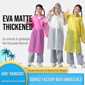 Waterproof Hooded Raincoat Reusable EVA Thickened Outdoor Travel Hiking Rain Poncho For Children And Adults