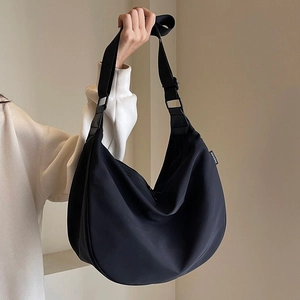 Women Oxford Cloth Waterproof Large Capacity Crescent Bag Crossbody Shoulder Bag Urban Casual Adjustable Wide Strap